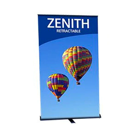 Zenith 47.5" Wide Single Sided Black Retractable Bannerstand
