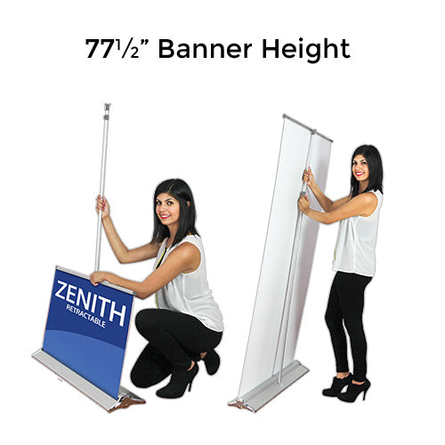 Retractable Zenith Bannerstand Has a Standard Height of 77.5"