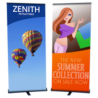 ZENITH Retractable Banner Stand | 35.5" Wide  Banner | Single Sided Adjustable Bannerstand